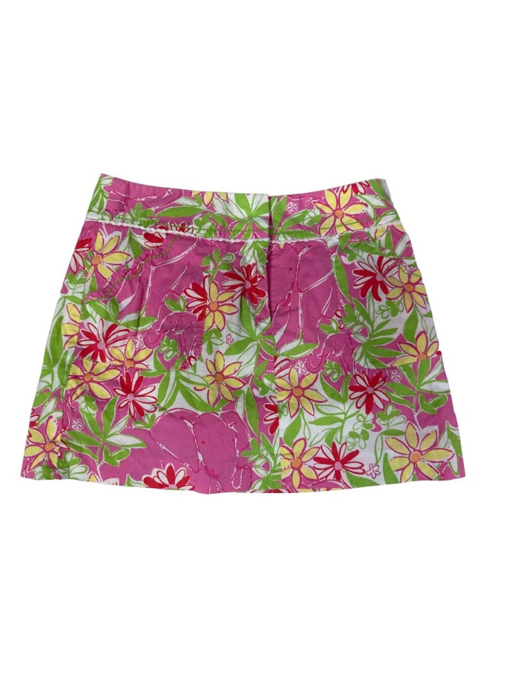 Lilly Pulitzer Pink Elephant print Womens Size 2 Skort Garden Vista  Sport Mini